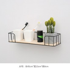 해외 펀치 프리 벽걸이 벽 선반 벽 걸이 벽걸이 침대 옆 벽 칸막이 장식, 옵션03