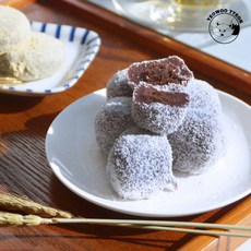 흑미찹쌀떡 영양 맛있는 아침식사대용 시험선물 간식 흑미찰떡 디저트 냉동 유명한 고급 인생 간편 팥모찌, 단일상품