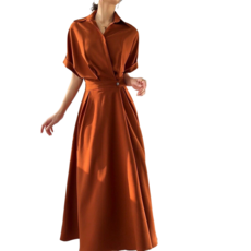 셔츠 원피스 여자 여름 칼라 원피스 슬림 원피스