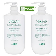 톡톡스킨 비건 다시마샴푸 1000ml 2개 임산부 산모샴푸 탈모 천연 EWG그린등급 무자극 가족샴푸 생후6월이후 사용가능, 1L