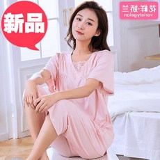 극세사잠옷 짧은소매 잠옷 여성여름옷 대나무섬유