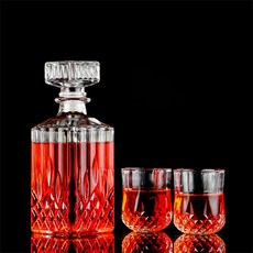 크리스탈와인잔 투명 유리 위스키글래스(1000ml)+위스키 잔 2P(210ml) 양주잔언더락잔세트