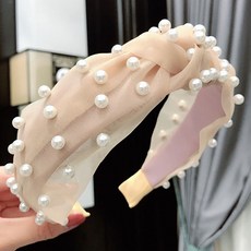 Joyce shop 오래달리기 헤어밴드 HB27 여성 여자 와이드 넓은 편한 진주 매듭 꼬임 대학생 맘 육아 밴딩 봄 여름 가을 겨울 바캉스 휴가 포인트 헤어밴드 머리띠