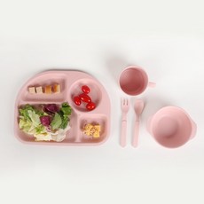 노르디코 킨더 유아 식기 세트, 핑크, 식기세트 5종, 1세트
