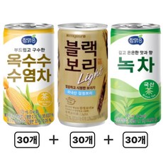 참맑은 녹차 옥수수수염차 하이트진로 블래보리 라이트, 90개, 175ml
