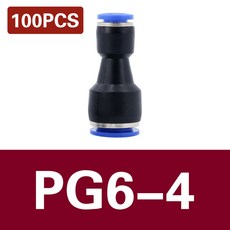 공압 퀵 인서트 가스 파이프 커넥터 플라스틱 직선 감속기 PG6 4 8 0 2 6 50 개 00, 100개