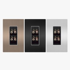 엠토스 오디오 바나나잭 4P 2구 라이트브론즈 블랙 실버 매립 매입 단자 연결 연결 콘센트