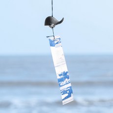미니종 일본식 남부 철재 풍경 고래 일본 산들바람 빈티지 금속 문과창문 벽걸이장식품 소원빌기 귀여운, T01-어린고래 풍경