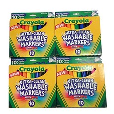 Crayola Ultraclean Broadline Classic Color Max 세척 가능 마커 (10 개) (4 개 팩), 본상품