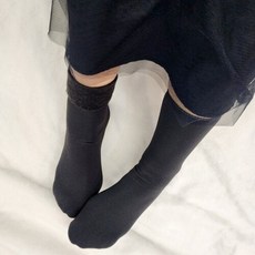 도톰 폭신한 겨울 중목 기모양말 블랙 스킨컬러, 1개