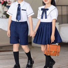 네이비라인 반팔 유치원복 하복세트 합창단 단복 교복