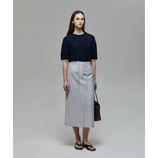 [매장정품] 던스트 DUNST H-LINE SLIT SKIRT GREYISH BLUE_UDSK2B224WT