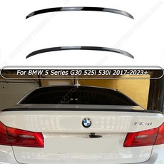 리어 루프 스포일러 윙 바디 키트 튜닝 M5 스타일 글로스 블랙/카본 룩 ABS BMW 5 시리즈 G30 525i 530i 2017-2022 2023 + 카본 룩, 카본 룩