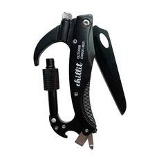 칠릿 7in1 multi tool 멀티카라비너 멀티툴 캠핑 비너 카라비너 접이식나이프, 블랙(black), 1개