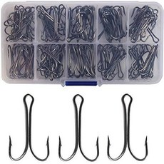 100pcs/box Classic Sharp Durable Double Hooks High Carbon Stee/101125