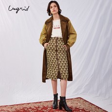 여자모피 Ungrid미지물외투 코트 일본스타일 남성여성복 가을겨울 루즈핏 허리띠 병접연결 더블버클 칼라넥