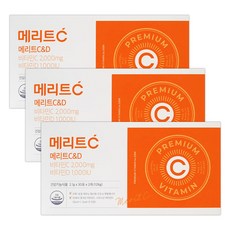 휴온스 메리트C&D 고함량 영국산 비타민C 6개월분 60포 3박스, 360g