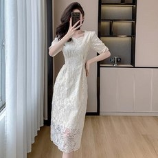 [시스루 펀칭 드레스] S~2XL!! 웨딩 wedding 면사포 셀프웨딩 스냅룩 신혼여행 신혼사진 브라이덜샤워 파티룩 웨딩드레스 연주룩 피아노룩 공연룩 이브닝 드레스