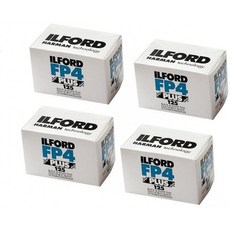 Ilford FP4 Plus 35mm 흑백 네거티브 필름 4 팩, 단일옵션