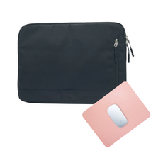 루미에르 빈티지 노트북 파우치 가방 삼성 갤럭시북 그램 + 가죽마우스패드 증정, 블랙