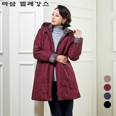 마담엘레강스 페이즐리 포인트 퀼팅 에코퍼 코트 K224CT03