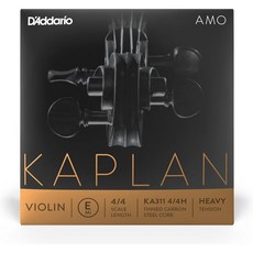 전문가용 연습용 취미 D'Addario Kaplan Amo Violin E 현 44 음계, E String, Heavy Tension, 1개