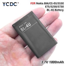 배터리 BL 4U BL 4U Nokia 500 530 5730XM(5730 XpressMusic) 5330 모바일 TV 버전 5530XM(5530 1000mAh 3.7V 리튬, 1개, 3.7 볼트, as picture shows