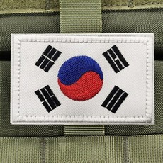 태극기 와펜 찍찍이 벨크로 의류 가방 태극마크 패치, 그린