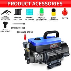 고압세차기 세척 바닥 220V 고출력 펌프 2200W 100BAR 워터, 01 black, 1.Black