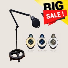 아로 8060L-B LED 스탠드 확대경 피부 네일 아트 타투 문신 왁싱 병원 연구실, 화이트3배, 1개