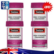 스위스 크랜베리 25000mg 4통, 30정, 4개