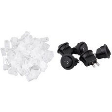 5PCS SPST 온 / 오프 라운드 로커 스위치 AC 6A / 100PCS R 형 패스너 하네스 6.4mm 튜브 호스 클립을 250V 10A / 125V, 하나, 검정, 흰색