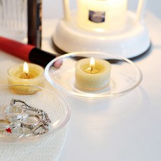 투명 유리 플레이트 캔들홀더 Glass Plate Candle Holder 12cm