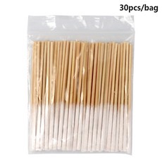 멸균면봉 일회용 작은 뾰족한 코튼 면봉 8cm 나무 싱글 엔드 청소 귀 이쑤시개 화장품 눈썹, [01] 30Pcs