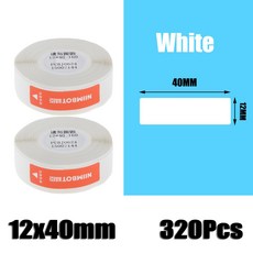 QDY Niimbot D11 포켓 열전 사 프린터 용 2 롤 라벨 주소 스티커 용지, 흰색 12x40mm-160