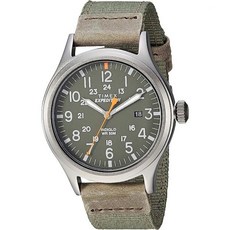 Timex 타이맥스 남성 TW4B14200 익스페디션 스카우트 40 블랙 가죽/나일론 스트랩 시계 손목 시계