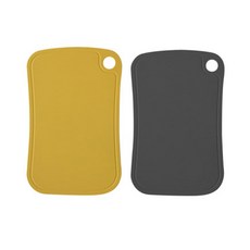 국산 BPA FREE 검증받은 칼집안나는 TPU 양면도마, 라운드, 인디옐로우
