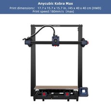 ANYCUBIC Kobra 2 MAX FDM 대형 포맷 3D 프린터 최대 인쇄 속도 빌드 사이즈 스마트 앱 제어 500 mm/s 500*420*420mm, 없음, 1) Anycubic Kobra 2 Max