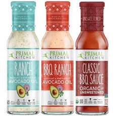 프라이멀키친 랜치 드레싱 소스 2종 BBQ 1종, 3개, 3개, 236ml
