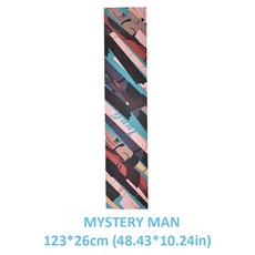 롱보드 스티커 스케이트 사포 그립 테이프 123x26cm 댄스 드리프트 다운힐 스쿠터, 02 Mystery Man