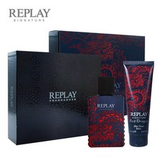 리플레이 시그니처 레드드래곤 포 맨 EDT 50ml 세트 (향수+애프터쉐이브밤100ml), 1세트