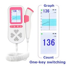 태아심음측정기 태아도플러 업그레이드 된 30MHz 태아 심박수 모니터 임신 한 여성위한 휴대용 소리 B 음파 탐지기 없음, 1개