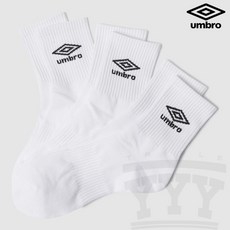 엄브로 에센셜 3PACK 미드삭스 UO123CSC12 WHT, 260, 1개