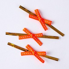 리본빵끈(스티치) 네온오렌지 4mm 8cm 50개 철끈 철사끈 식빵 절단 포장 칼라 타이, 26WP_리본빵끈(스티치) 네온오렌지 8cm 50개
