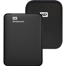 WD Elements Portable 휴대용 외장하드 + 파우치, 블랙, 5TB