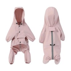 애완견 의류 방수 통기성 반사 옷 고양이 다리 비옷, 1.PINK, D.XS, 1개