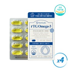 3중배합오메가3
 미국직수입 엔초비 오메가3알티지 멸치 오메가 오메가쓰리 EPA DHA 1100 비타민D 하루한알 간편한 rTG Omega3 4개 60정