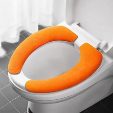 범용 화장실 시트 커버 WC 끈끈한 패드 세척 욕실 뚜껑 쿠션 1개, Orange-14x41cm