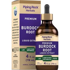 Piping Rock 우엉 뿌리 팅크 추출물 | 118.3ml(4oz) | 프리미엄 허브 액체 드롭 | 인증된 식물성 보충제 | GMO 프리 글루텐 프리, 118ml, 1개