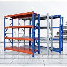 킹스랙 중량랙 튼튼한 조립식 앵글선반 경량랙 공장 창고 다용도 철제 앵글 200kg 하중 선반 2단 3단 4단, 블랙, 독립형, 2000*600*2000* 4단